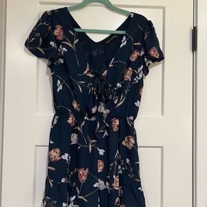 Floral Navy Romper